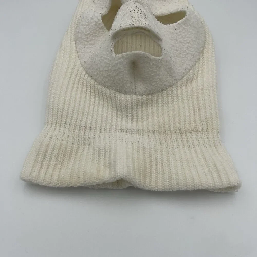 Vintage Cabela's Hunting Face Mask Balaclava Hat White Winter Camo Ski USA Made